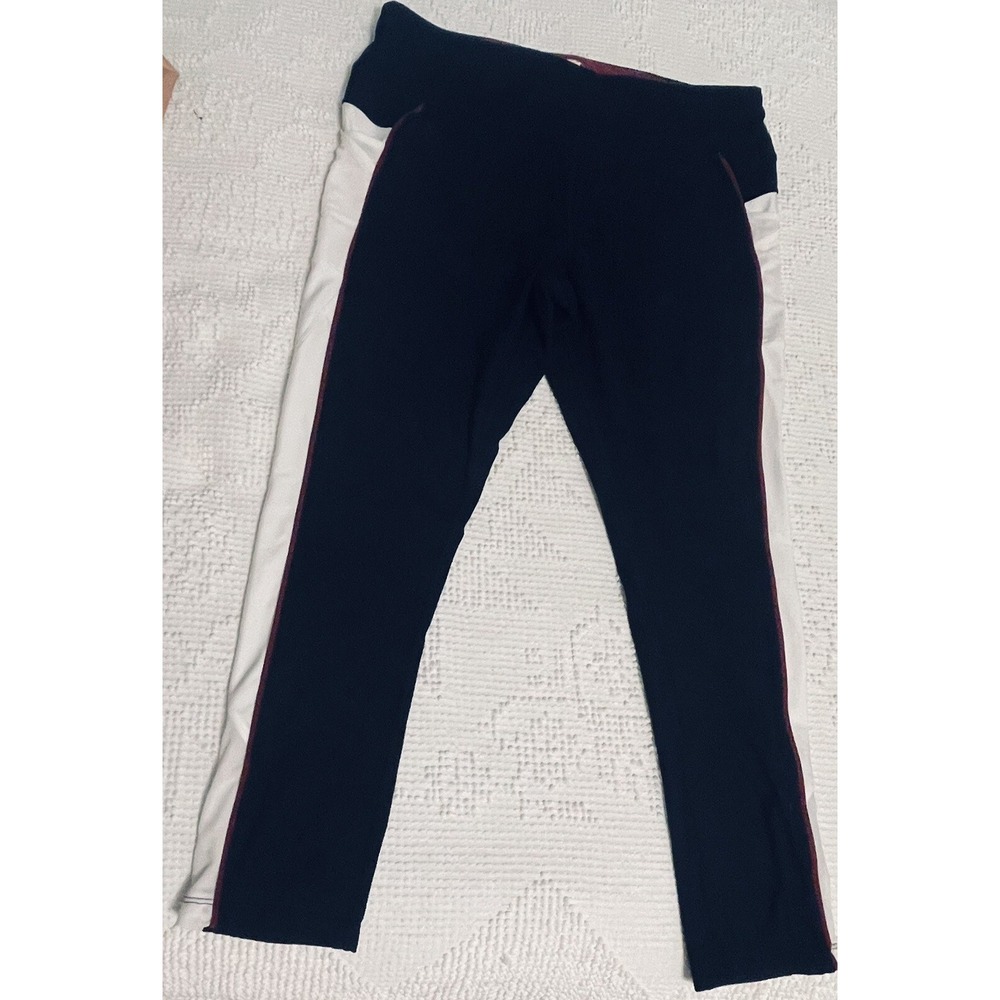 Avia Fashion Capri Leggings Women's Size XL 16-18 Black/white/burgundy